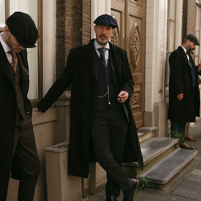 Abrigo largo de lana | Negro | Hombre | Estilo años 20 | Peaky Blinders