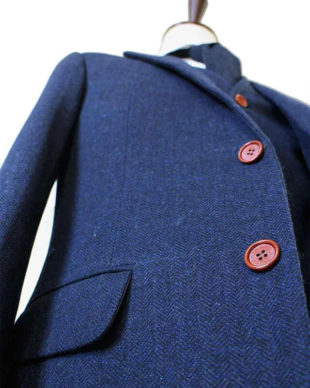 Herren Maßanzug | 3-teiliger Anzug | marineblau Fischgrät | thomas shelby | peaky blinders