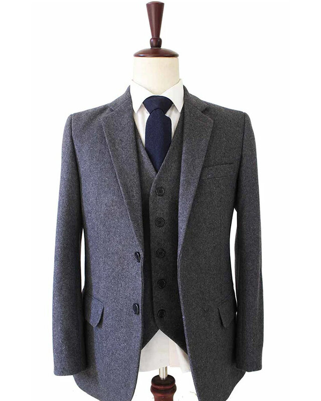 Herren-Maßanzug | 3-teiliger Anzug | grauer Twill | Arthur Shelby | peaky blinders
