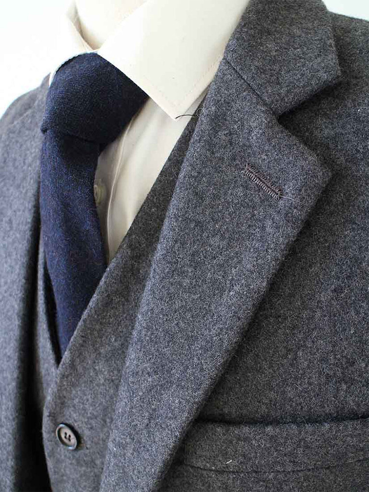 Herren-Maßanzug | 3-teiliger Anzug | grauer Twill | Arthur Shelby | peaky blinders