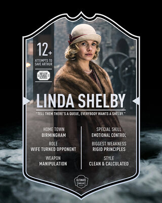 Linda Shelby | Ultimative Karte | Plexiglasplatte | Peaky Blinders