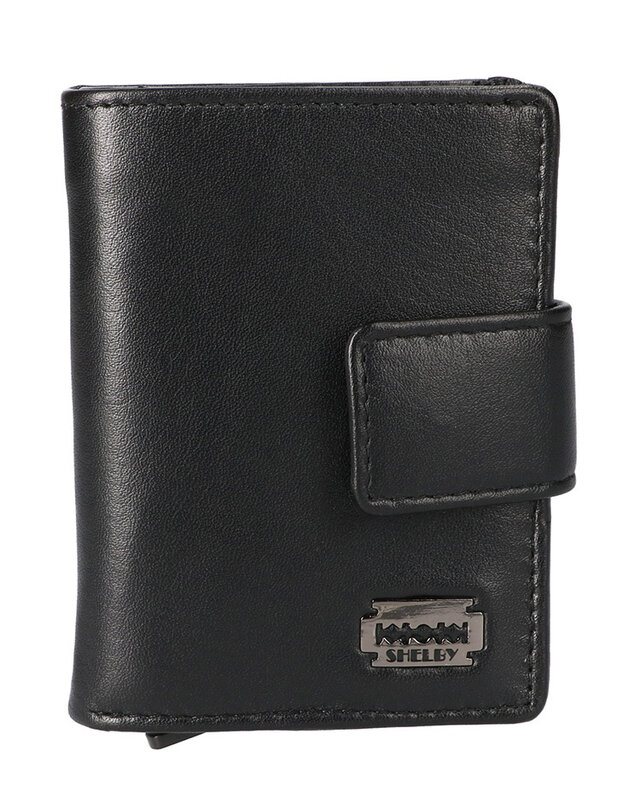 Shelby Brothers | Cartera protectora de tarjetas The Garrison | Cuero negro | Protección RFID