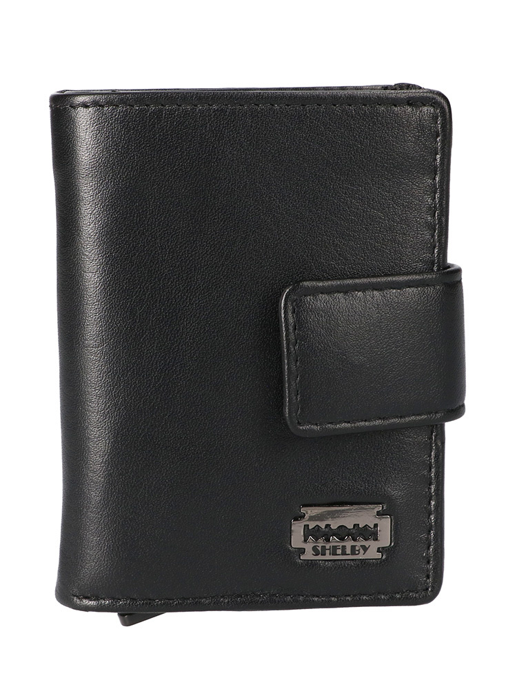 Shelby Brothers | Cartera protectora de tarjetas The Garrison | Cuero negro | Protección RFID