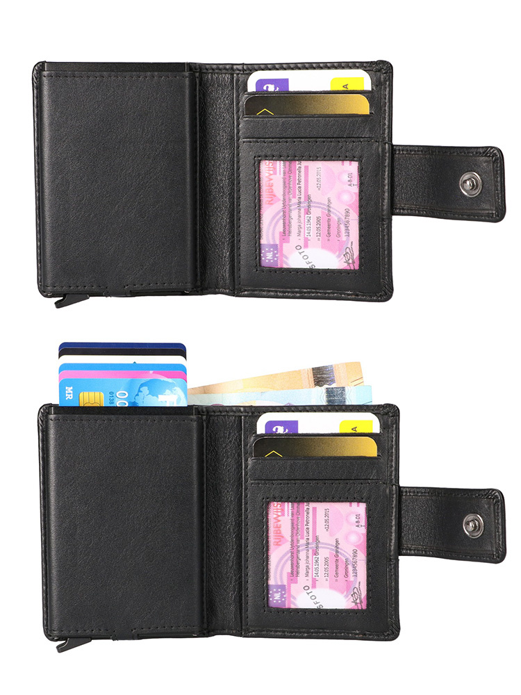 Shelby Brothers | Cartera protectora de tarjetas The Garrison | Cuero negro | Protección RFID