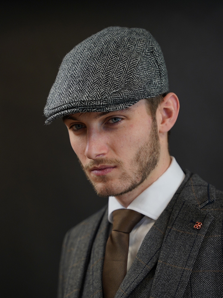 Heather Highland Pet | Harris Tweed | Klassieke Flat Cap | Grijs | Peaky Blinders