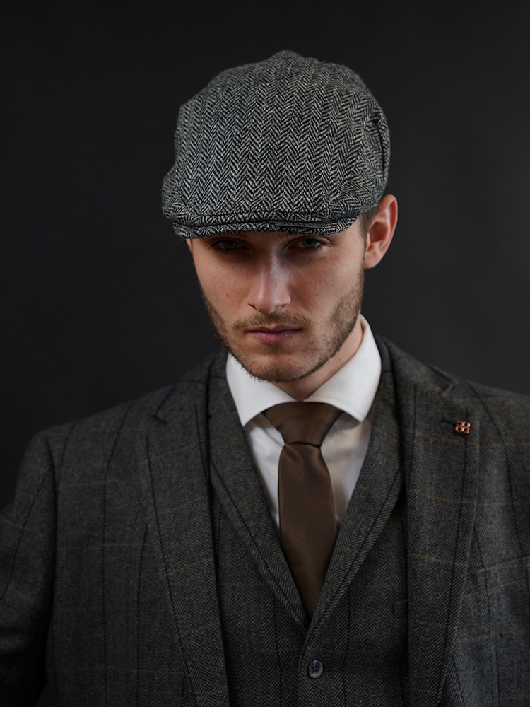 Heather Heather Highland Pet | Harris Tweed | Klassieke Flat Cap | Grijs
