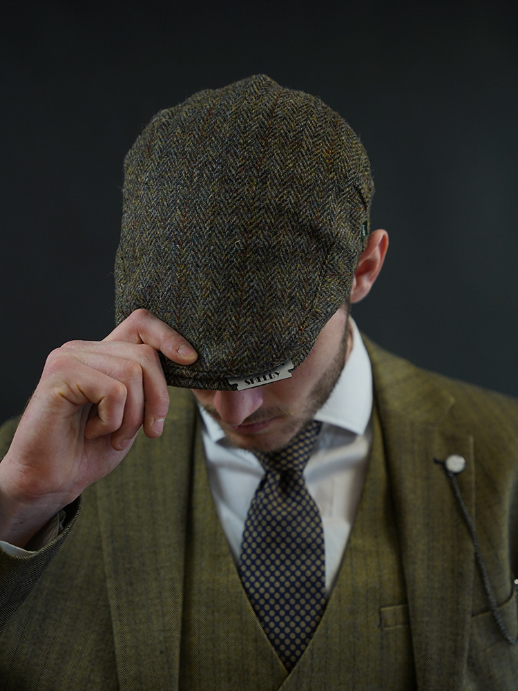 Heather Heather Highland Cap | Harris Tweed | Classic Flat Cap | Green