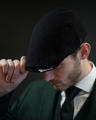 Heather Highland Flat cap black