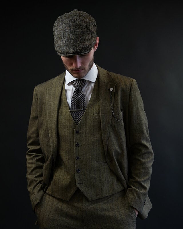 Cavani Damon Sage | Heren pak | 3-delig | Saliegroen | Peaky Blinders