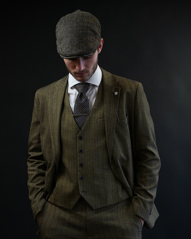 Cavani Damon Sage | Traje para hombre | Traje de 3 piezas | Salvia verde | Peaky Blinders