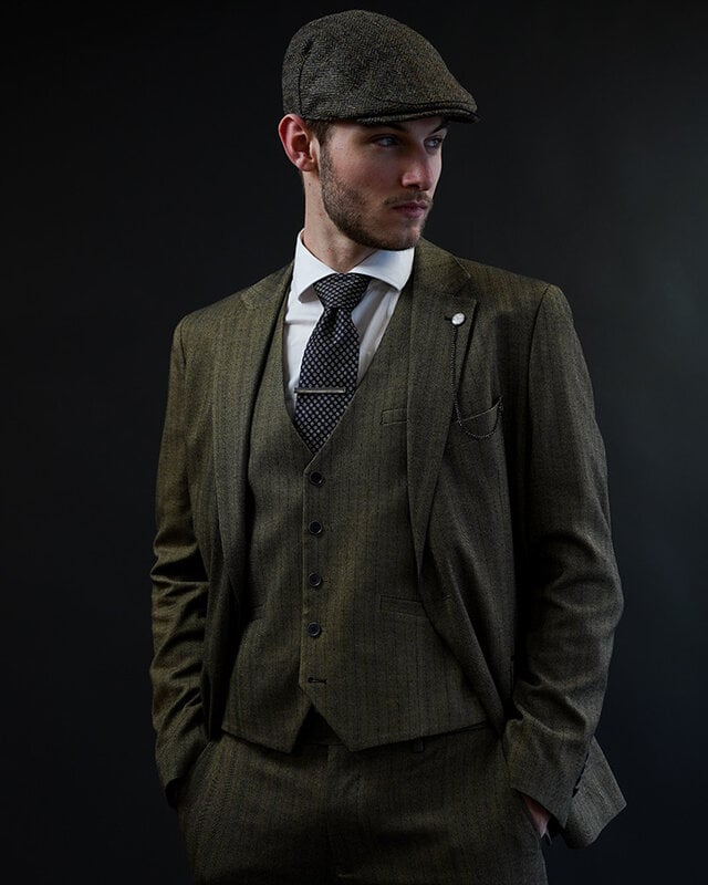 Cavani Damon Sage | Heren pak | 3-delig | Saliegroen | Peaky Blinders