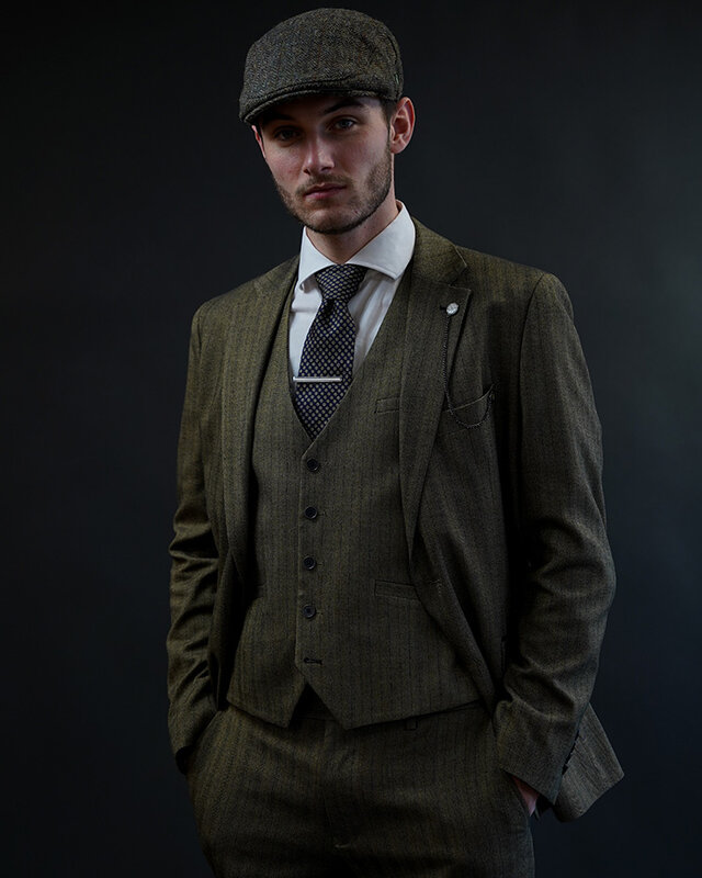 Cavani Damon Sage | Suit for men | 3-piece suit | Sage green | Peaky Blinders