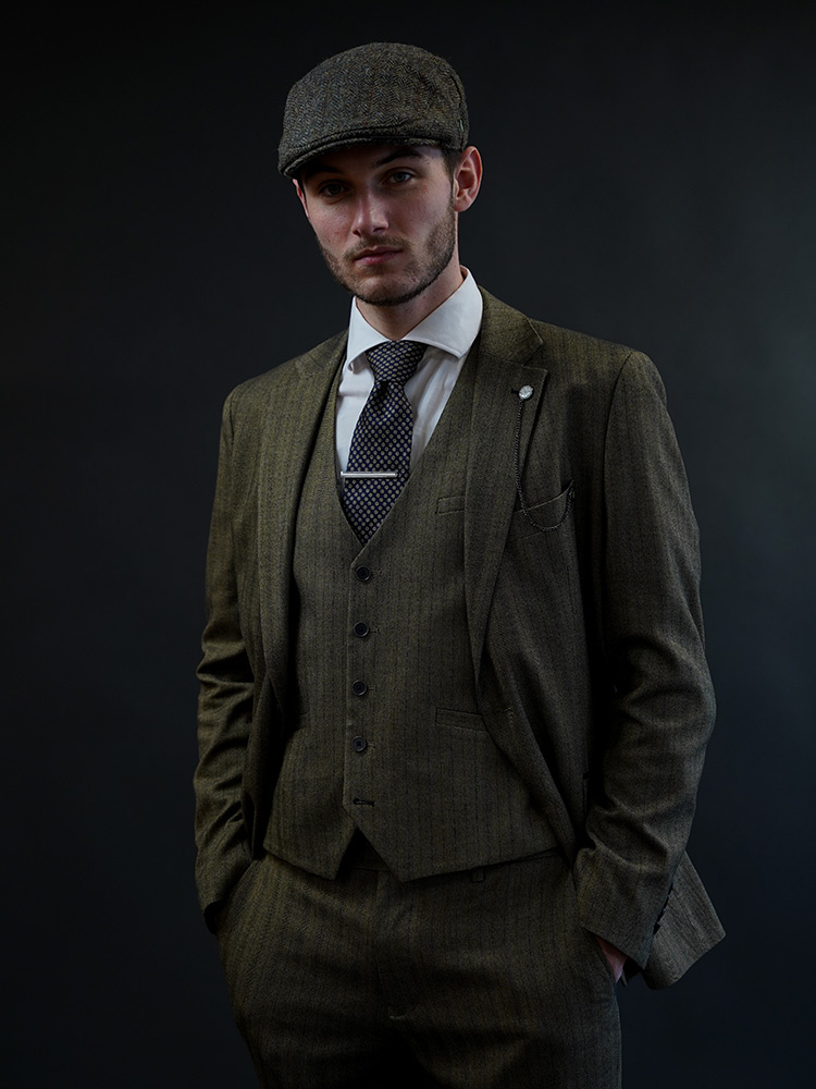 Cavani Damon Sage | Costume homme | costume 3 pièces | Salie verte | Peaky Blinders
