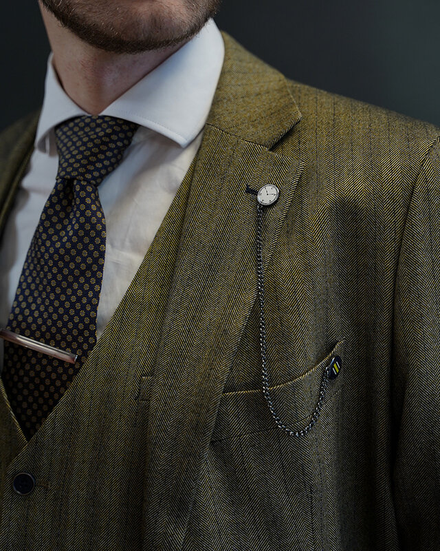 Cavani Damon Sage | Herren Anzug | 3-teilig | Salbeigrün | Peaky Blinders