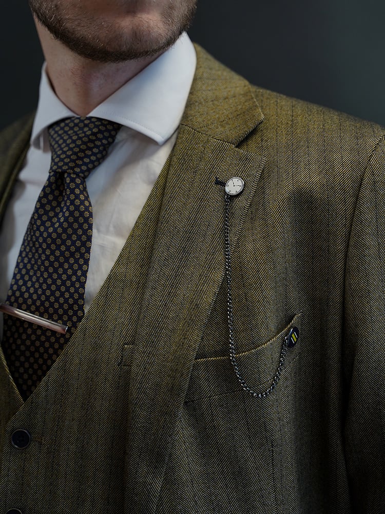 Cavani Damon Sage | Traje para hombre | Traje de 3 piezas | Salvia verde | Peaky Blinders