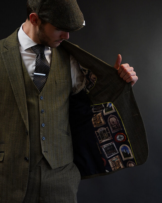 Cavani Damon Sage | Herren Anzug | 3-teilig | Salbeigrün | Peaky Blinders