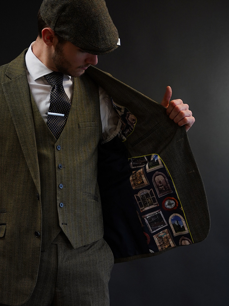 Cavani Damon Sage | Suit for men | 3-piece suit | Sage green | Peaky Blinders