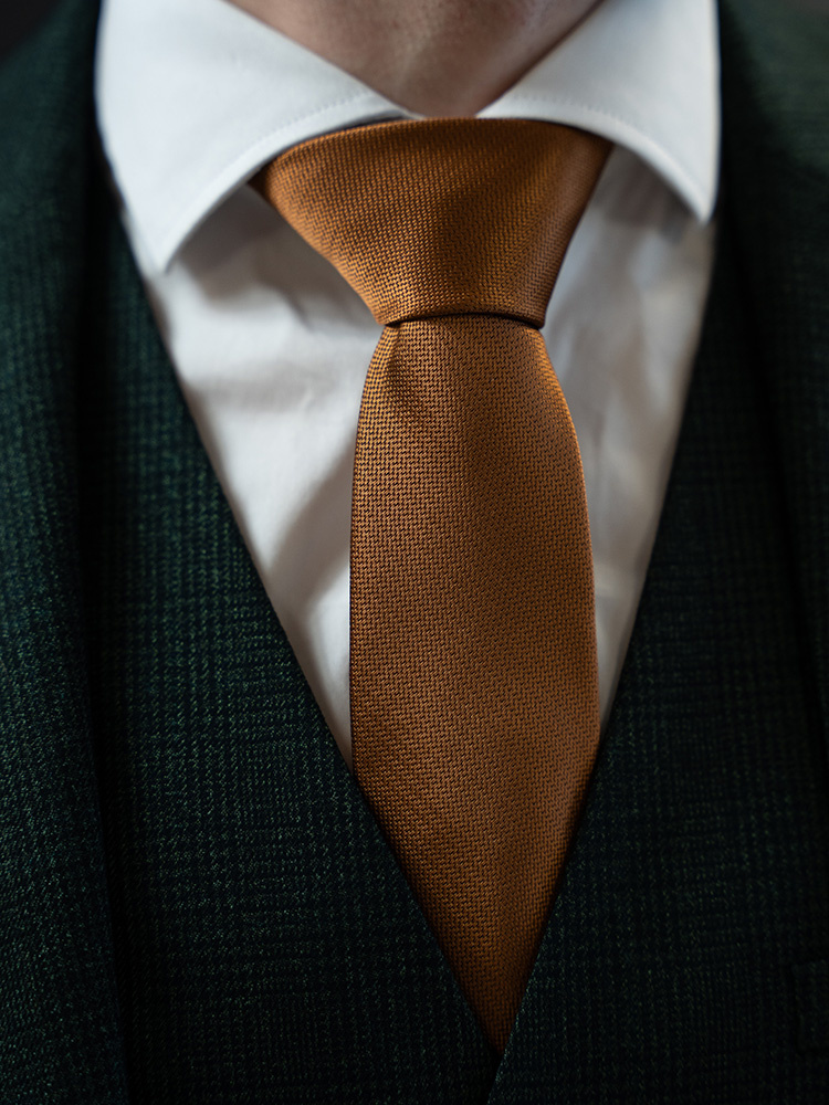 Sir Redman Cravate classique | Cognac | Cravate élégante pour homme