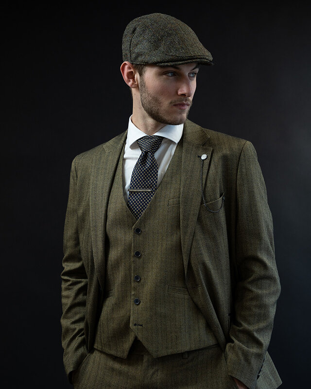 Sir Redman Zijden Stropdas | blauw/geel/wit | Elegante stropdas voor mannen