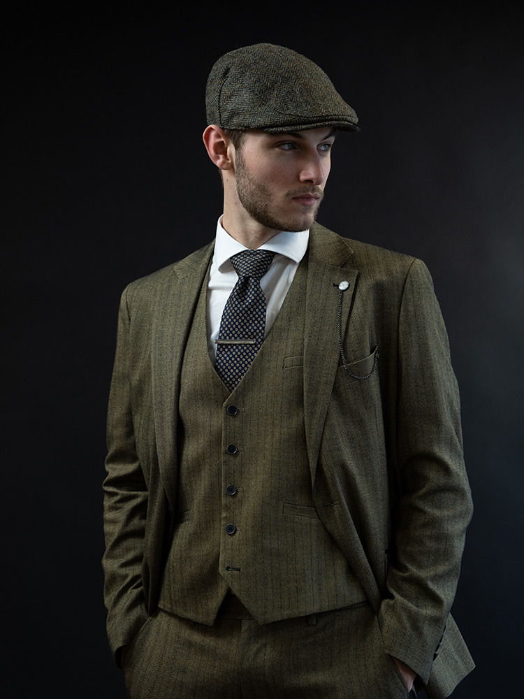 Sir Redman Seidenkrawatte | blau/gelb/weiß | Elegante Krawatte für Männer