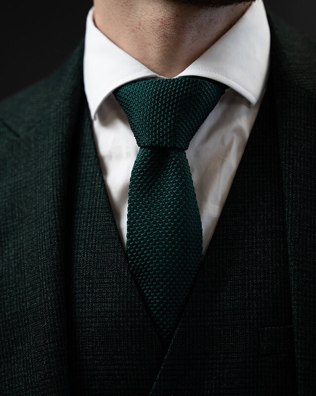Sir Redman Luxury Tie | Rust Green | Knitted | Elegant tie for men