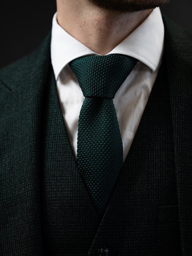 Sir Redman Luxury Tie | Rust Green | Knitted | Elegant tie for men