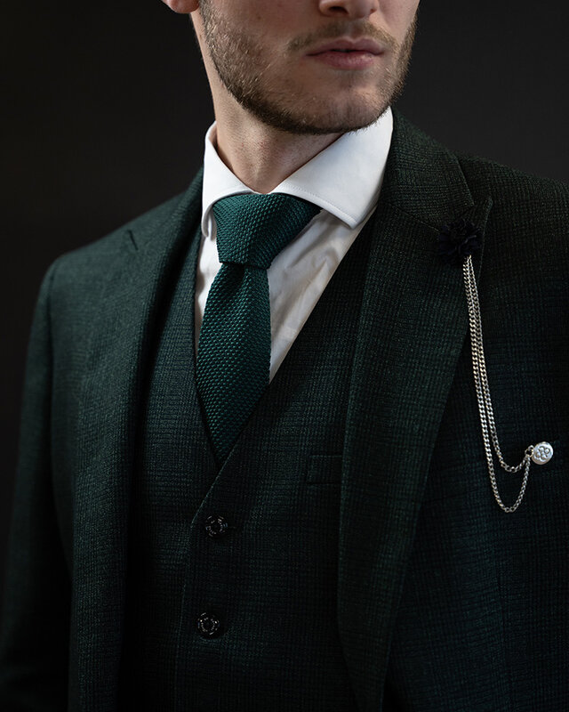 Sir Redman Cravate de luxe | Vert | Tricotée | Cravate élégante pour homme