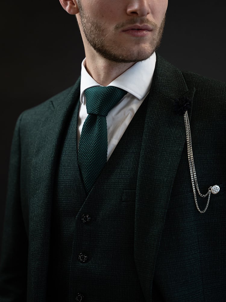 Sir Redman Luxury Tie | Rust Green | Knitted | Elegant tie for men