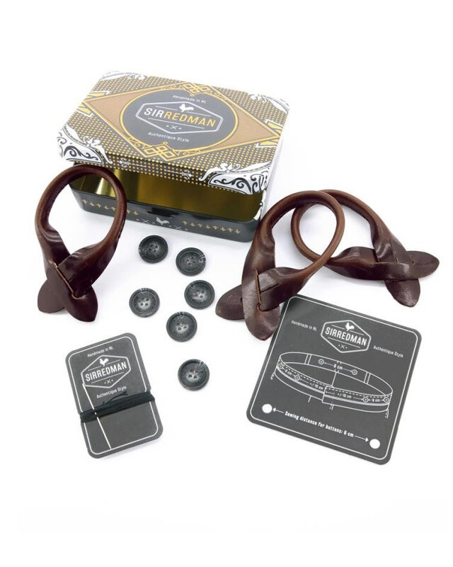 Sir Redman Hosenträger und Fliege Kombi-Paket | Blau/weiß gesprenkelt | Traditionelle Hosenträger für Männer