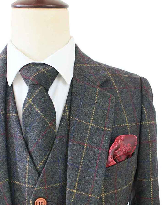 Maatpak voor heren | 3-delig pak | donkergroen overcheck twill | Arthur Shelby | peaky blinders