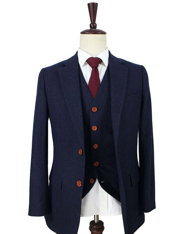 Men's tailored suit | 3-piece suit | navy blue Barleycorn | Finn Shelby | Peaky Blinders