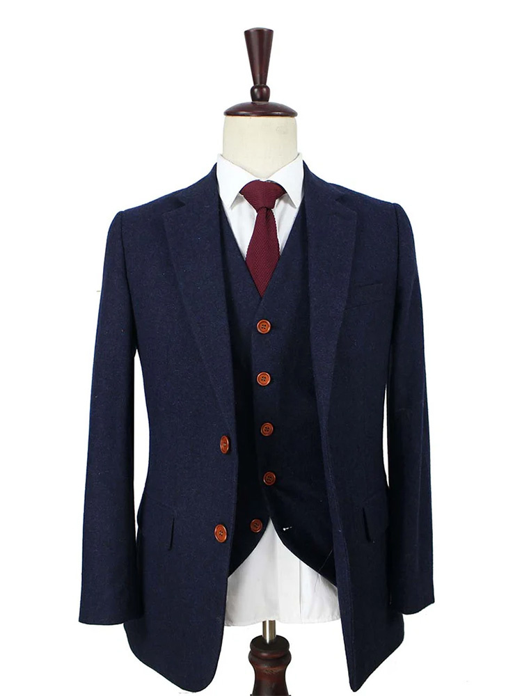 Costume sur mesure pour homme | costume 3 pièces | bleu marine Barleycorn | Finn Shelby | Peaky Blinders