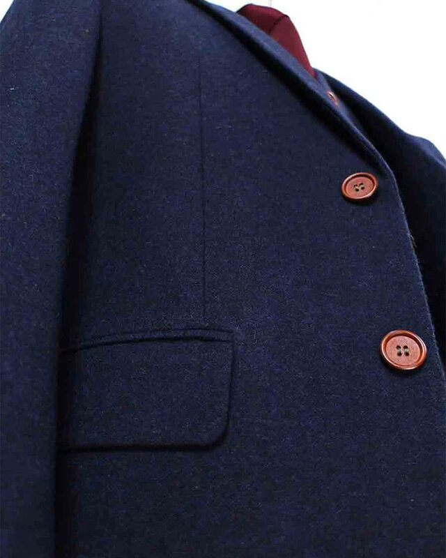 Herren Maßanzug | 3-teiliger Anzug | marineblau Barleycorn | Finn Shelby | Peaky Blinders