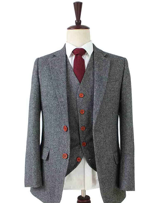Costume sur mesure pour homme | Costume 3 pièces | gris Barleycorn | Finn Shelby | Peaky Blinders