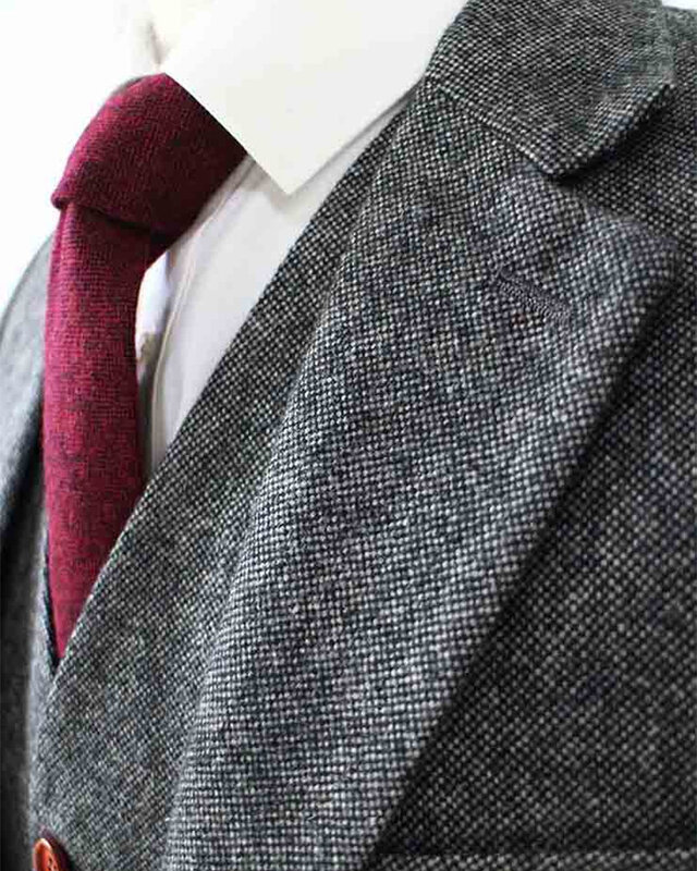 Traje sastre hombre | Traje 3 piezas | Barleycorn gris | Finn Shelby | Peaky Blinders