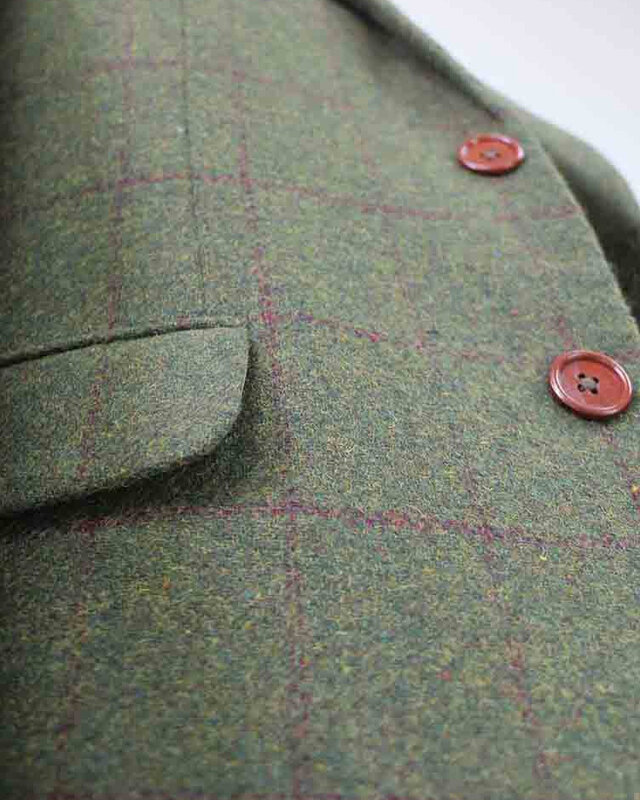 Maatpak voor heren | 3-delig pak | olijfgroen Windowpane tweed | Michael Gray | Peaky Blinders