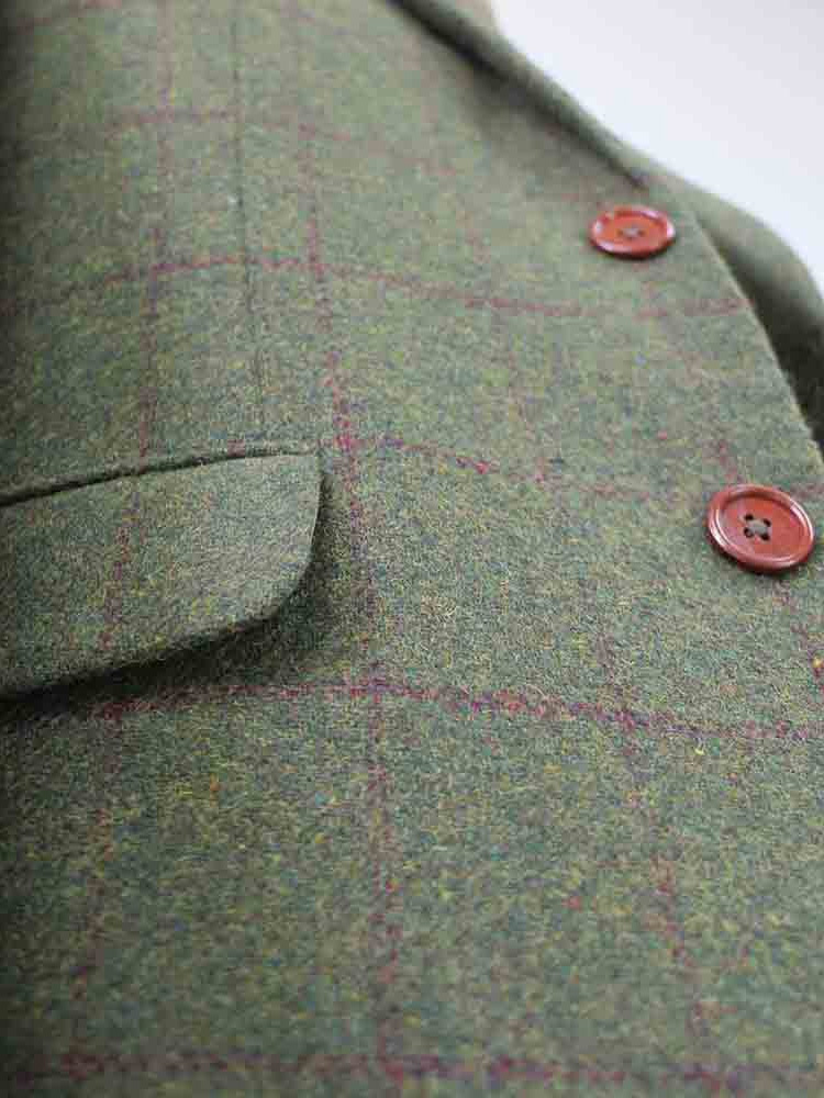 Costume sur mesure pour homme | costume 3 pièces | tweed Windowpane vert olive | Michael Gray | Peaky Blinders