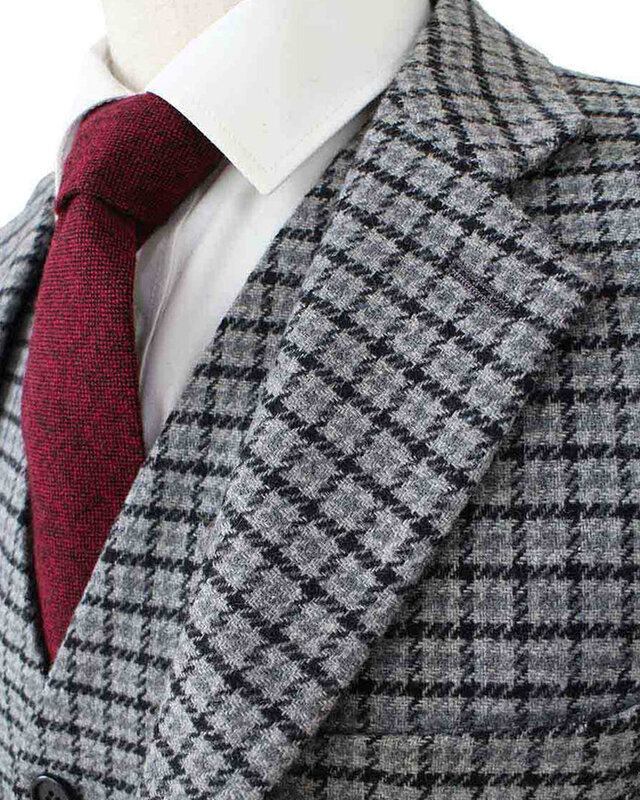 Traje sastre hombre | Traje 3 piezas | Pied-de-poule gris | Finn Shelby | Peaky Blinders