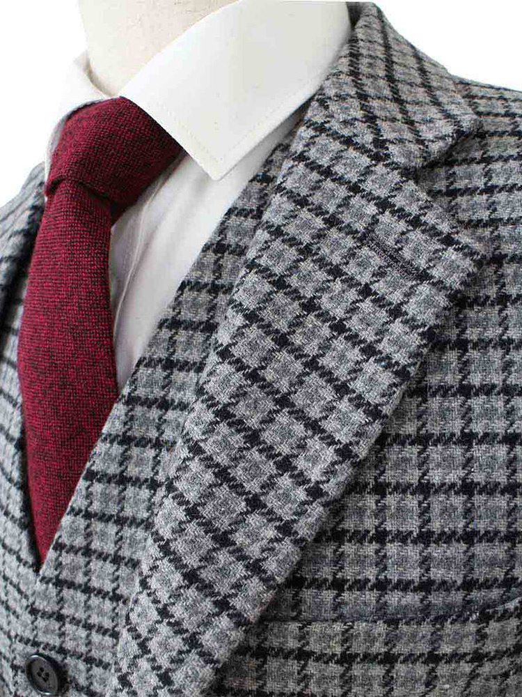 Maatpak voor heren | 3-delig pak | grijs Pied-de-poule | Finn Shelby | Peaky Blinders