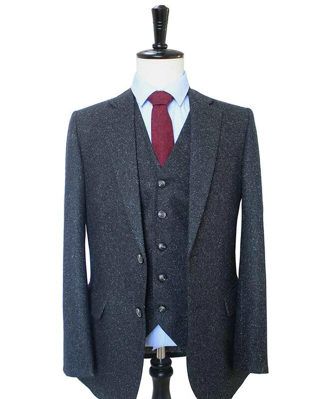 Men's tailored suit | 3-piece suit | classic black speckled | Thomas Shelby | Peaky Blinders