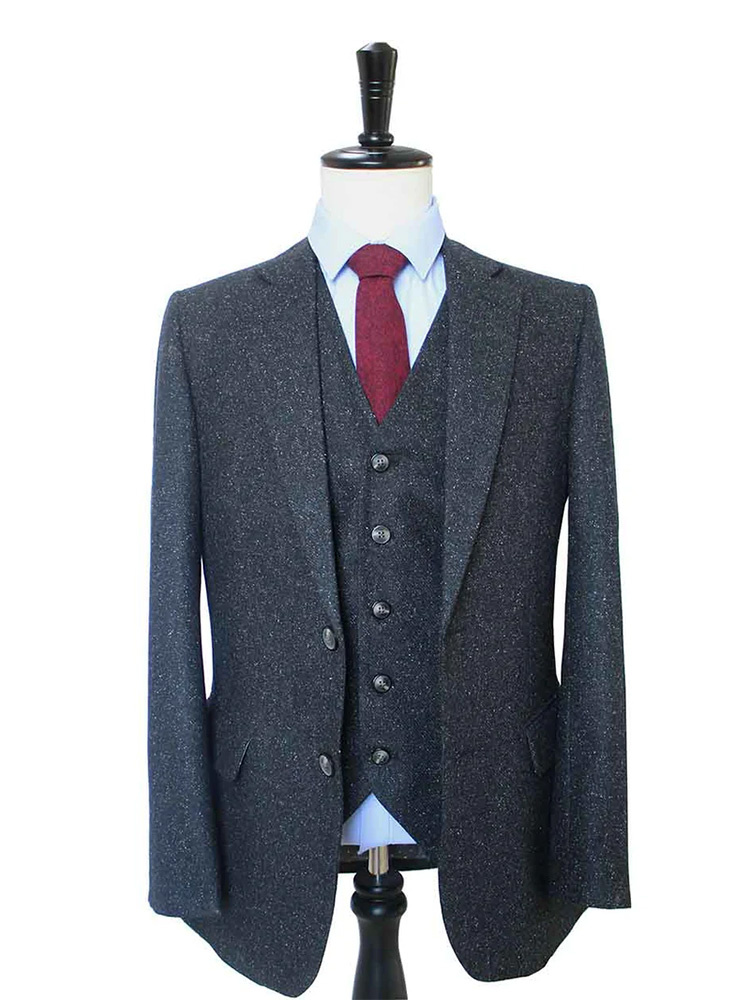 Men's tailored suit | 3-piece suit | classic black speckled | Thomas Shelby | Peaky Blinders