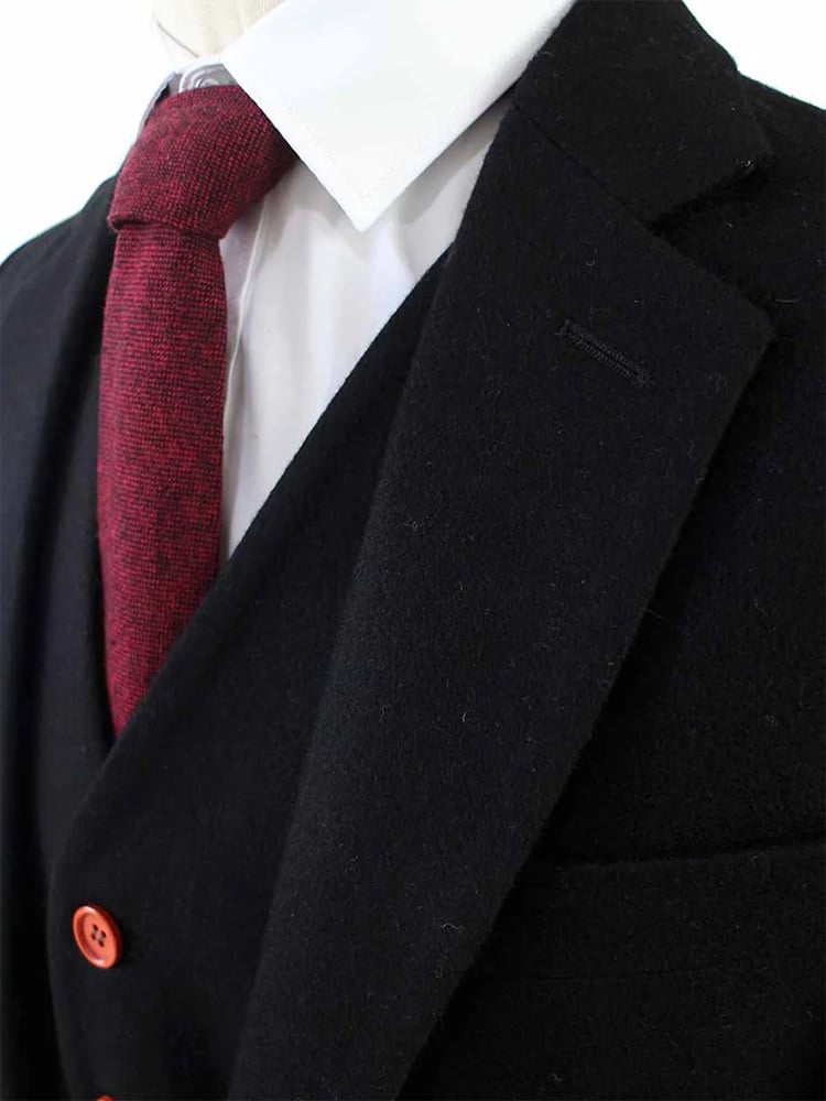 Men's tailored suit | 3-piece suit | black tweed | Alfie Solomons | Peaky Blinders