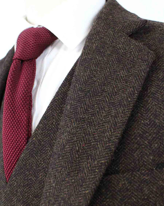 Costume sur mesure pour homme | costume 3 pièces | chevron marron | Thomas Shelby | Peaky Blinders