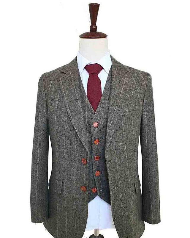 Maatpak voor heren | 3-delig pak | groen visgraat | Finn Shelby | Peaky Blinders