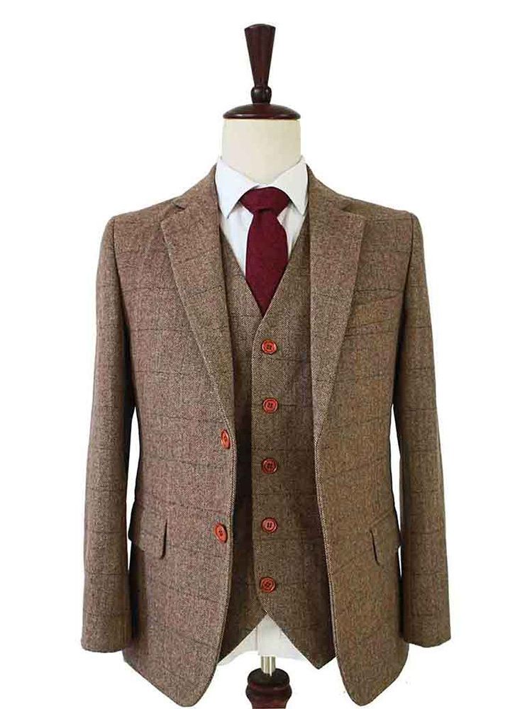 Men's tailored suit | 3-piece suit | brown herringbone | Danny Whizz-Bang | Peaky Blinders