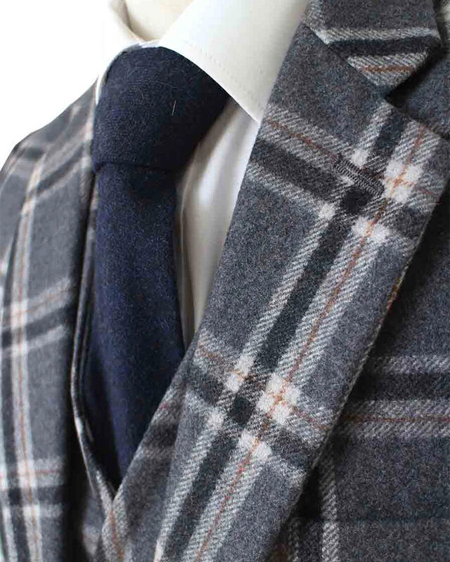 Men's tailored suit | 3-piece suit | grey/cream Windowpane | Jeremiah Jesus | Peaky Blinders