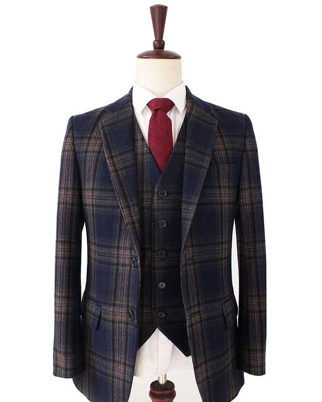 Men's tailored suit | 3-piece suit | midnight blue plaid | Danny Whizz-Bang | Peaky Blinders