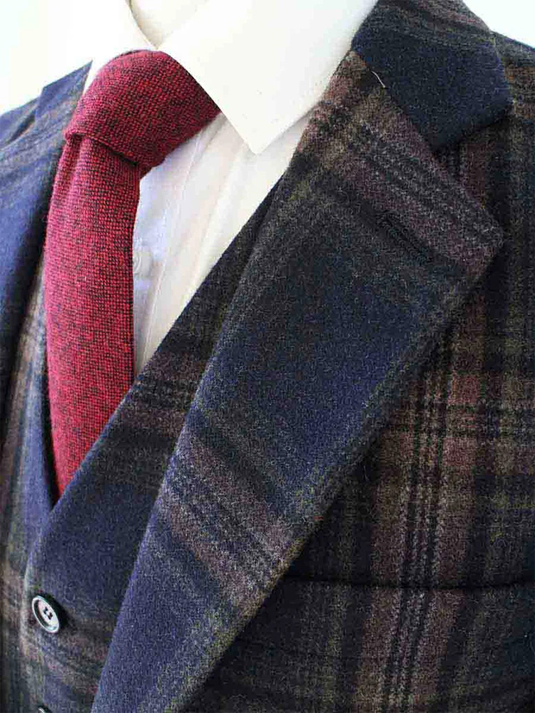 Costume sur mesure pour homme | costume 3 pièces | bleu nuit à carreaux | Danny Whizz-Bang | Peaky Blinders