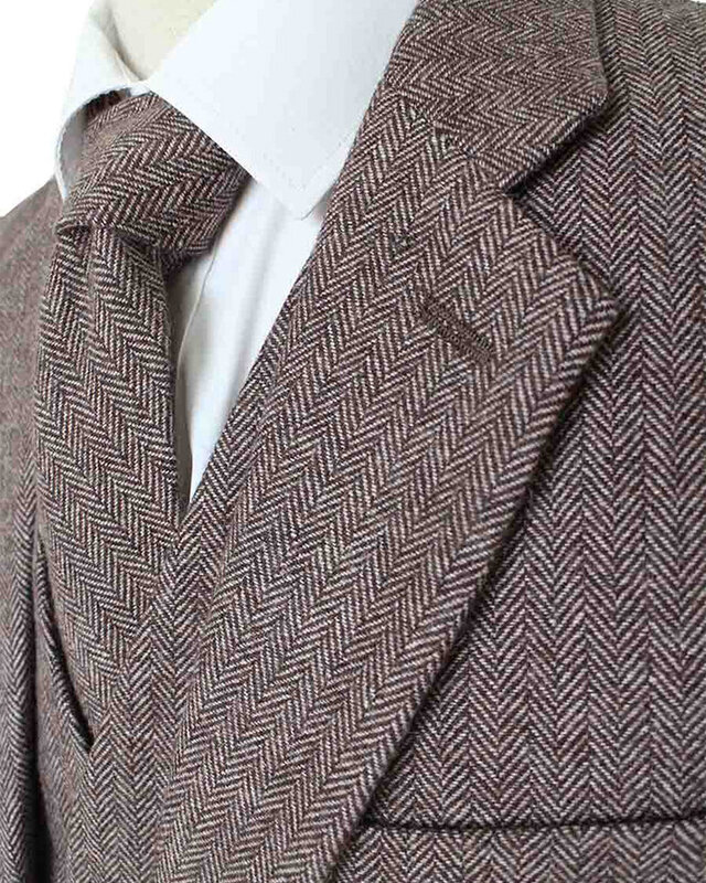 Men's tailored suit | 3-piece suit | brown Herringbone | Jeremiah Jesus | Peaky Blinders
