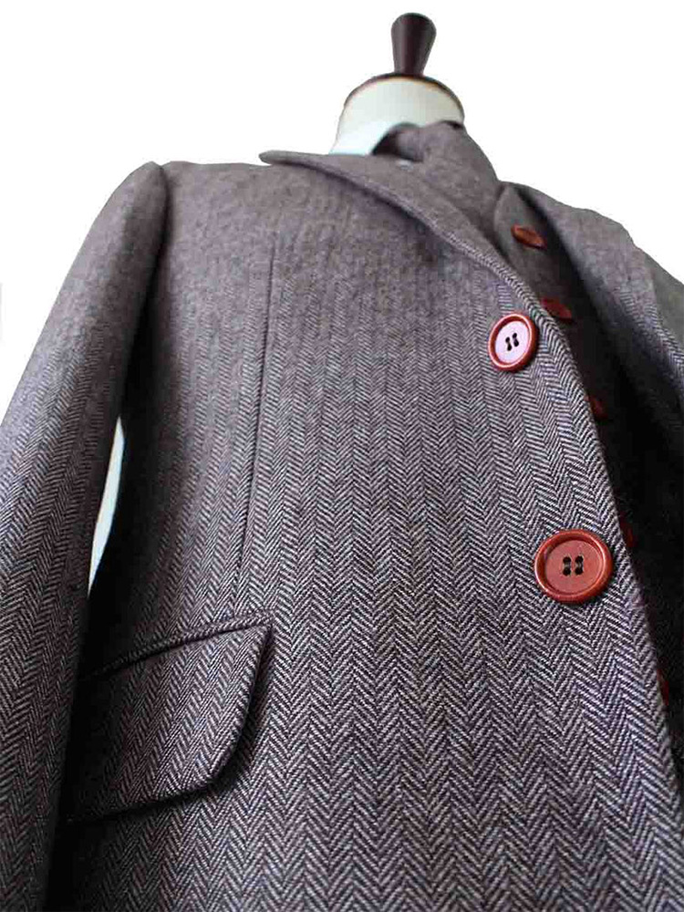 Men's tailored suit | 3-piece suit | brown Herringbone | Jeremiah Jesus | Peaky Blinders